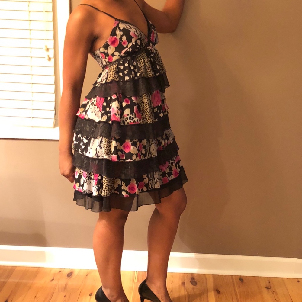 Express Multi-print ruffled dress - SZ XS